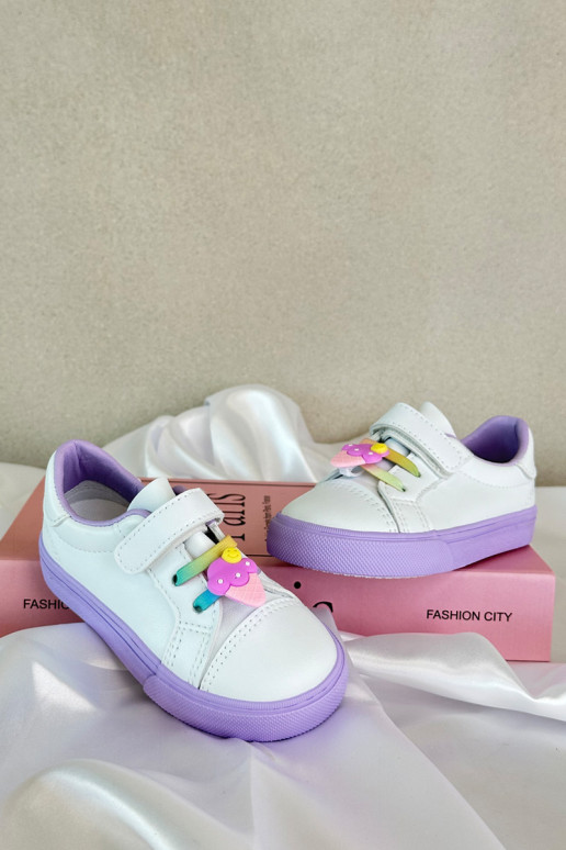Baskets enfant chaussures de loisirs Z Przypinku couleur Blanc-Violet Pennyn Baskets enfant chaussures de loisirs Z Przypinku couleur Blanc-Violet Pennyn