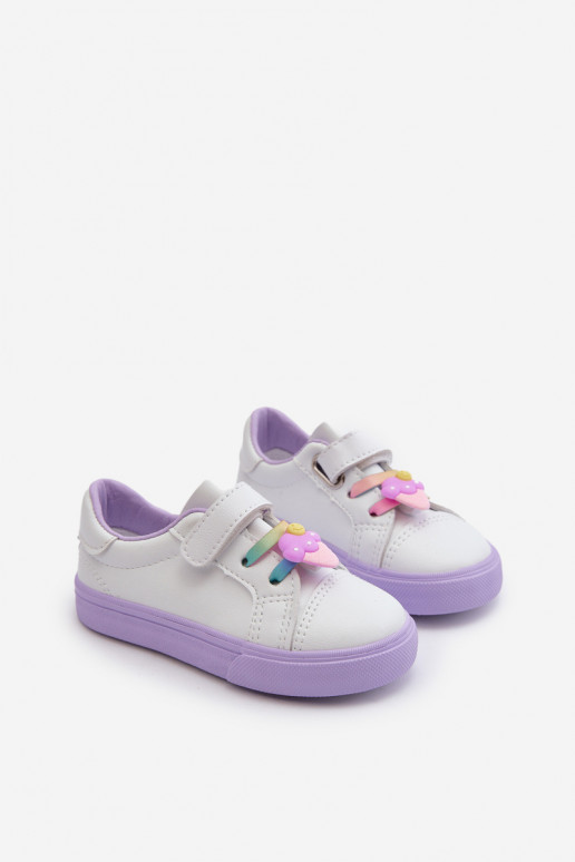 Baskets enfant chaussures de loisirs Z Przypinku couleur Blanc-Violet Pennyn Baskets enfant chaussures de loisirs Z Przypinku couleur Blanc-Violet Pennyn