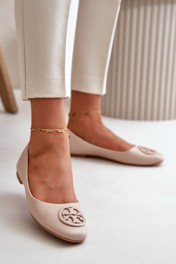 Ballerines Féminin avec des ornements Eko Peau beige Rhodike