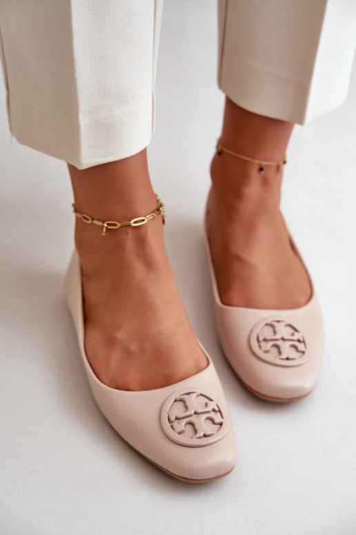 Ballerines Féminin avec des ornements Eko Peau beige Rhodike