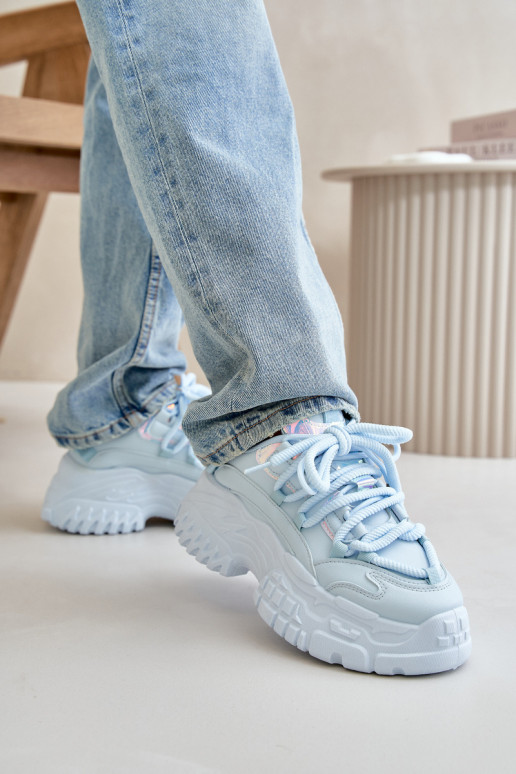 Baskets modèle chaussures femme à semelles massives à la mode couleur bleu Nevela Baskets modèle chaussures femme à semelles massives à la mode couleur bleu Nevela