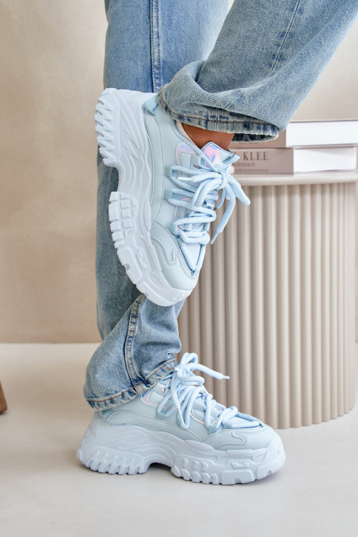 Baskets modèle chaussures femme à semelles massives à la mode couleur bleu Nevela Baskets modèle chaussures femme à semelles massives à la mode couleur bleu Nevela