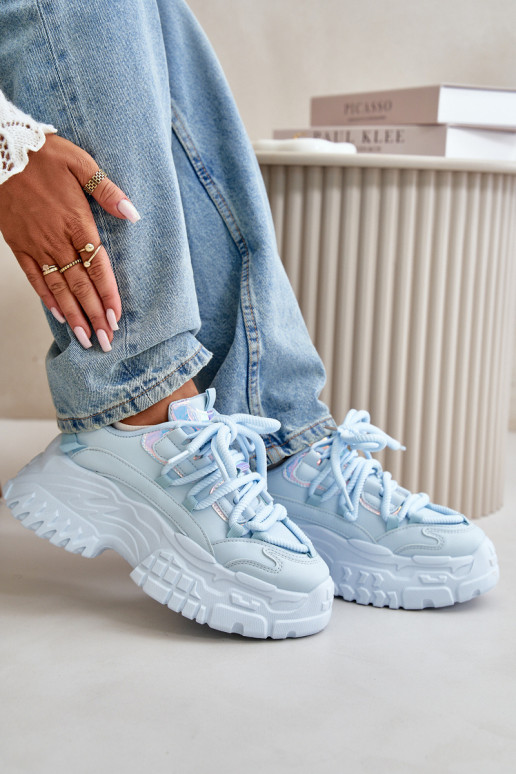 Baskets modèle chaussures femme à semelles massives à la mode couleur bleu Nevela Baskets modèle chaussures femme à semelles massives à la mode couleur bleu Nevela