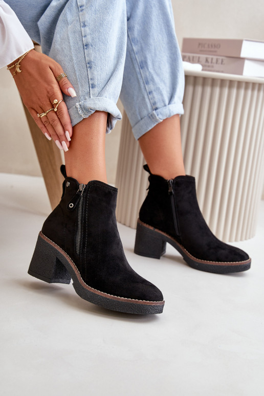 Bottes chauffantes pour femmes Z en éco-daim couleur noire Velarilla