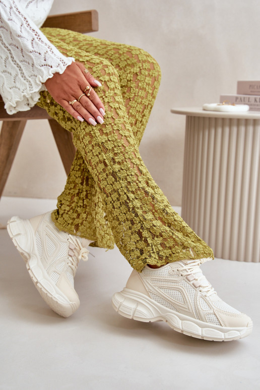 baskets Chaussures modèle baskets Féminin beige Timoci