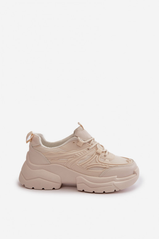 Chaussures de sport baskets modèle chaussures femme à semelles massives à la mode ivoire Lerista Chaussures de sport baskets modèle chaussures femme à semelles massives à la mode ivoire Lerista