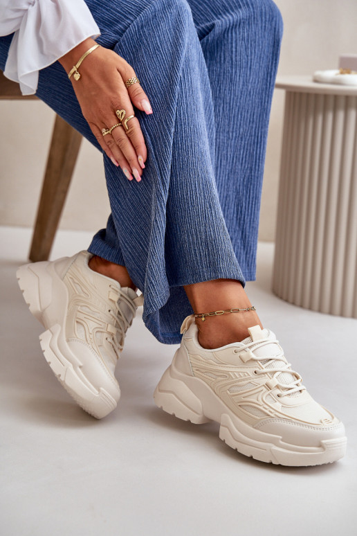 Chaussures de sport baskets modèle chaussures femme à semelles massives à la mode ivoire Lerista Chaussures de sport baskets modèle chaussures femme à semelles massives à la mode ivoire Lerista