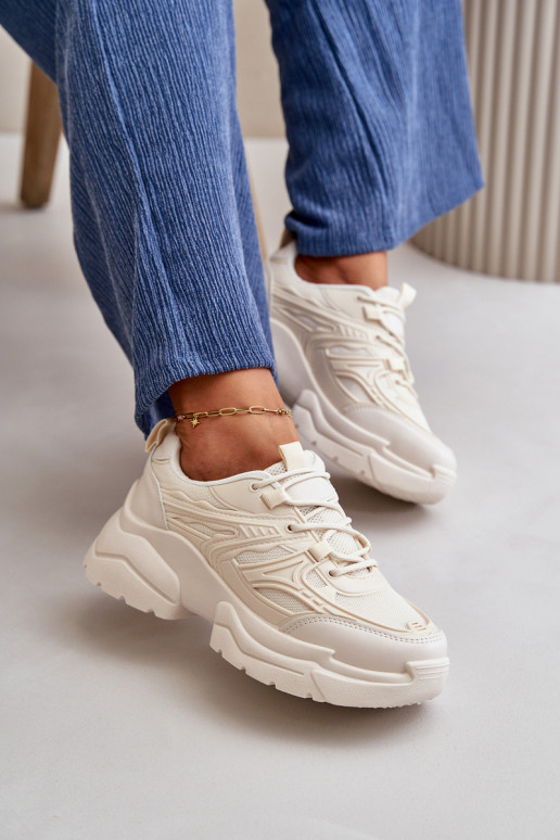 Chaussures de sport baskets modèle chaussures femme à semelles massives à la mode ivoire Lerista Chaussures de sport baskets modèle chaussures femme à semelles massives à la mode ivoire Lerista