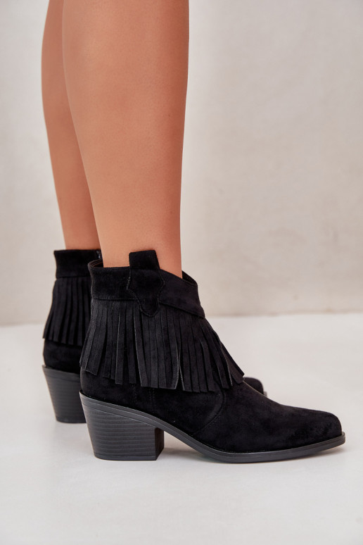 bottes style coÀboy Féminin Au Château en daim écologiqueoÀe couleur noire S.Barski HY42-127 bottes style coÀboy Féminin Au Château en daim écologiqueoÀe couleur noire S.Barski HY42-127