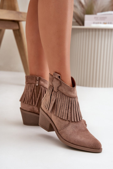 bottes style coÀboy Féminin Au Château en daim écologiqueoÀe marron S.Barski HY42-127 2