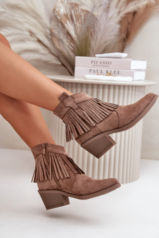 bottes style coÀboy Féminin Au Château en daim écologiqueoÀe marron S.Barski HY42-127 bottes style coÀboy Féminin Au Château en daim écologiqueoÀe marron S.Barski HY42-127