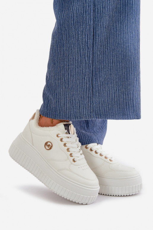 Chaussures modèle baskets baskets Féminin réchauffer avec des semelles massives à la mode couleur blanche Ardiela