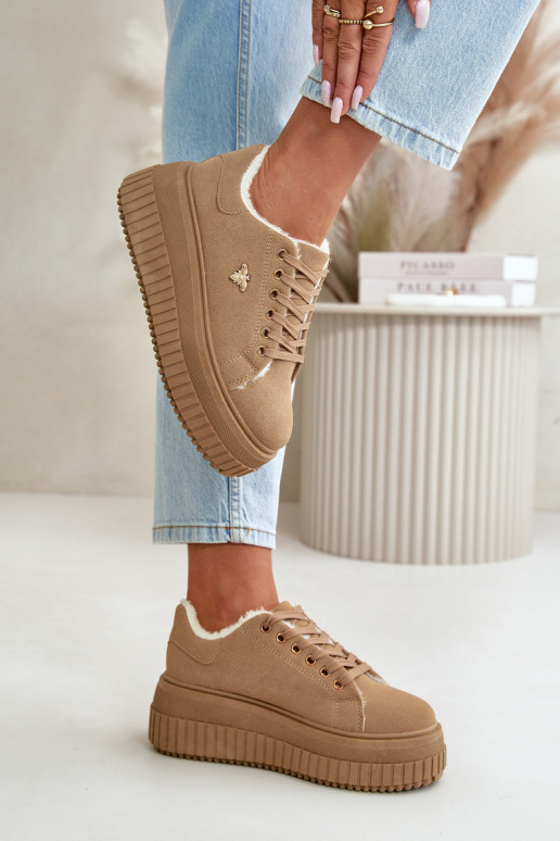 Chaussures modèle baskets Féminin réchauffer avec des semelles massives à la mode Ze couleur doréem Detalem marron Lotira Chaussures modèle baskets Féminin réchauffer avec des semelles massives à la mode Ze couleur doréem Detalem marron Lotira