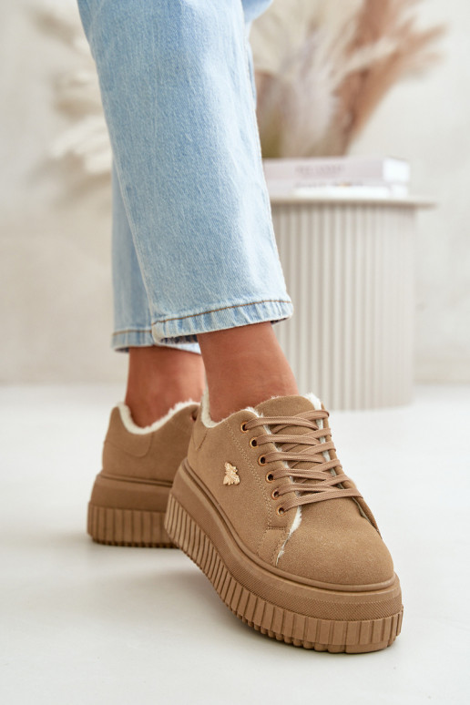 Chaussures modèle baskets Féminin réchauffer avec des semelles massives à la mode Ze couleur doréem Detalem marron Lotira Chaussures modèle baskets Féminin réchauffer avec des semelles massives à la mode Ze couleur doréem Detalem marron Lotira