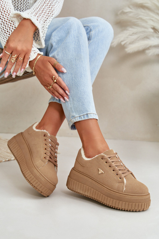 Chaussures modèle baskets Féminin réchauffer avec des semelles massives à la mode Ze couleur doréem Detalem marron Lotira Chaussures modèle baskets Féminin réchauffer avec des semelles massives à la mode Ze couleur doréem Detalem marron Lotira