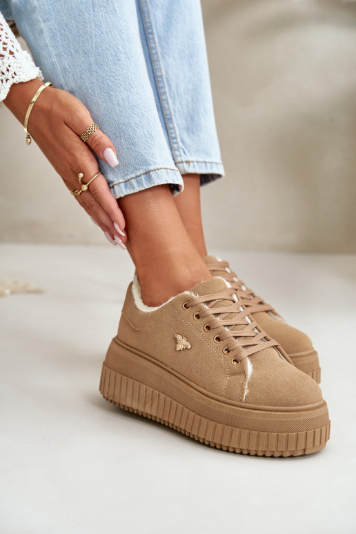 Chaussures modèle baskets Féminin réchauffer avec des semelles massives à la mode Ze couleur doréem Detalem marron Lotira Chaussures modèle baskets Féminin réchauffer avec des semelles massives à la mode Ze couleur doréem Detalem marron Lotira