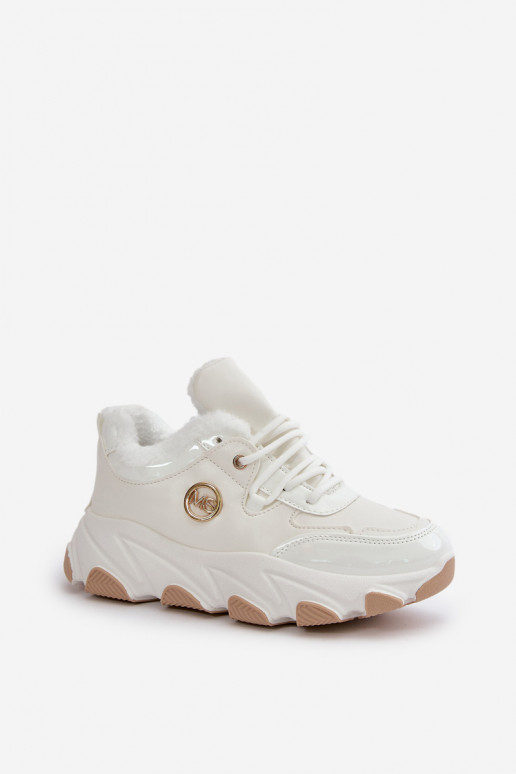 Féminin baskets avec des lacets réchauffer avec une plateforme couleur blanche Verioras Féminin baskets avec des lacets réchauffer avec une plateforme couleur blanche Verioras