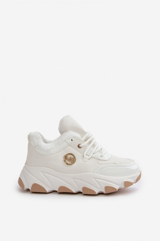 Féminin baskets avec des lacets réchauffer avec une plateforme couleur blanche Verioras Féminin baskets avec des lacets réchauffer avec une plateforme couleur blanche Verioras