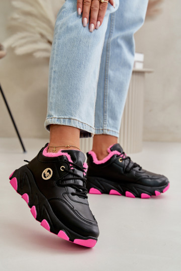 réchauffer baskets Féminin avec des lacets avec une plateforme couleur noire Bialoa