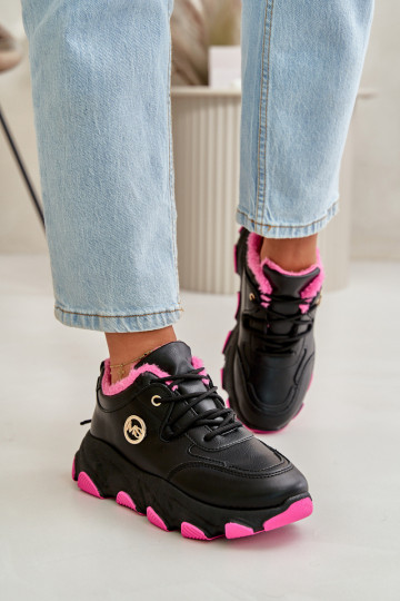 réchauffer baskets Féminin avec des lacets avec une plateforme couleur noire Bialoa 2