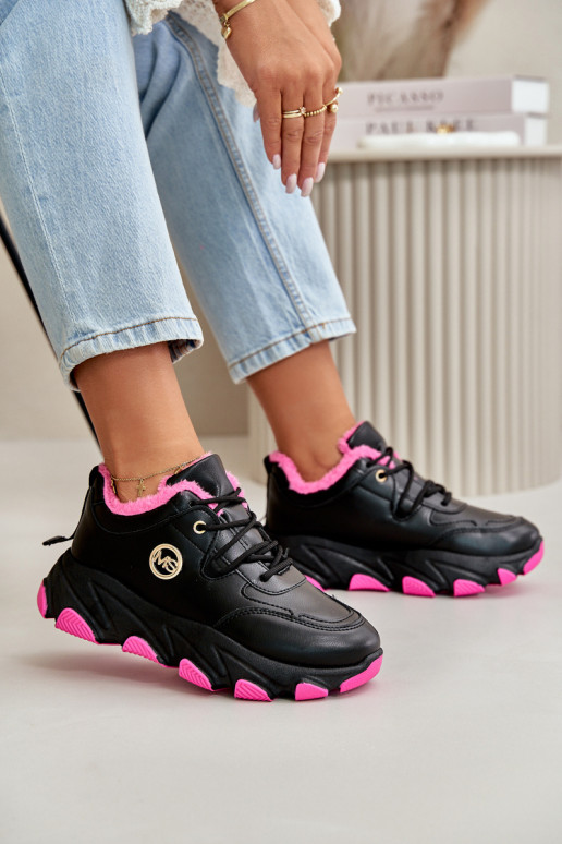 réchauffer baskets Féminin avec des lacets avec une plateforme couleur noire Bialoa