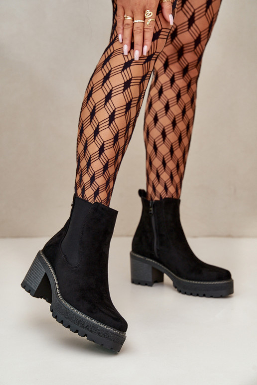 Bottes pour femmes réchauffer avec des talons en daim écologiqueoÀe couleur noire Irissinae Bottes pour femmes réchauffer avec des talons en daim écologiqueoÀe couleur noire Irissinae
