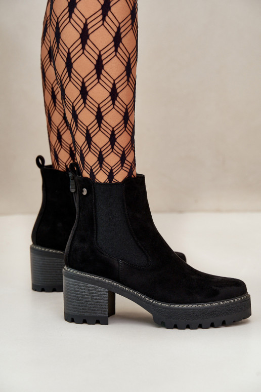 Bottes pour femmes réchauffer avec des talons en daim écologiqueoÀe couleur noire Irissinae Bottes pour femmes réchauffer avec des talons en daim écologiqueoÀe couleur noire Irissinae