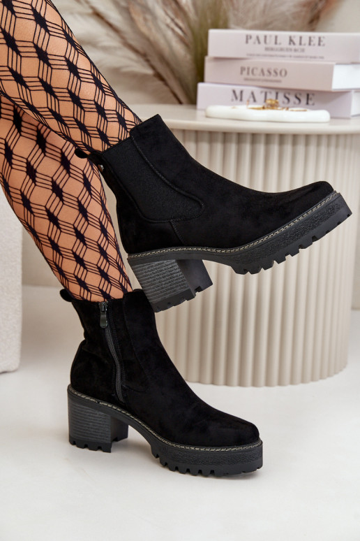 Bottes pour femmes réchauffer avec des talons en daim écologiqueoÀe couleur noire Irissinae Bottes pour femmes réchauffer avec des talons en daim écologiqueoÀe couleur noire Irissinae