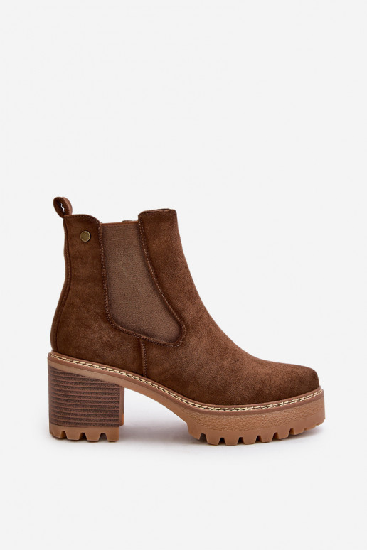 Bottes pour femmes réchauffer avec des talons en daim écologiqueoÀe marron Irissinae Bottes pour femmes réchauffer avec des talons en daim écologiqueoÀe marron Irissinae