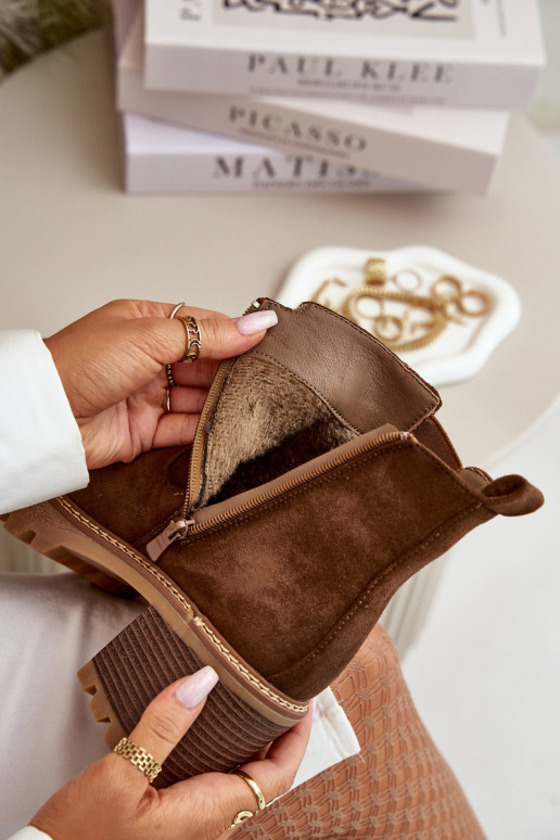 Bottes pour femmes réchauffer avec des talons en daim écologiqueoÀe marron Irissinae Bottes pour femmes réchauffer avec des talons en daim écologiqueoÀe marron Irissinae