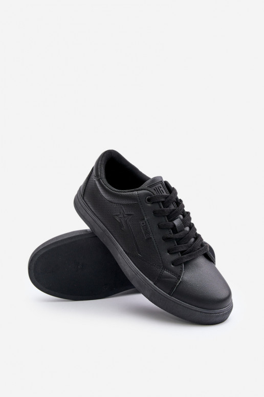 Chaussures décontractées pour hommes en cuir écologique Big Star OO174021 Hi-Poly System couleur noire Chaussures décontractées pour hommes en cuir écologique Big Star OO174021 Hi-Poly System couleur noire