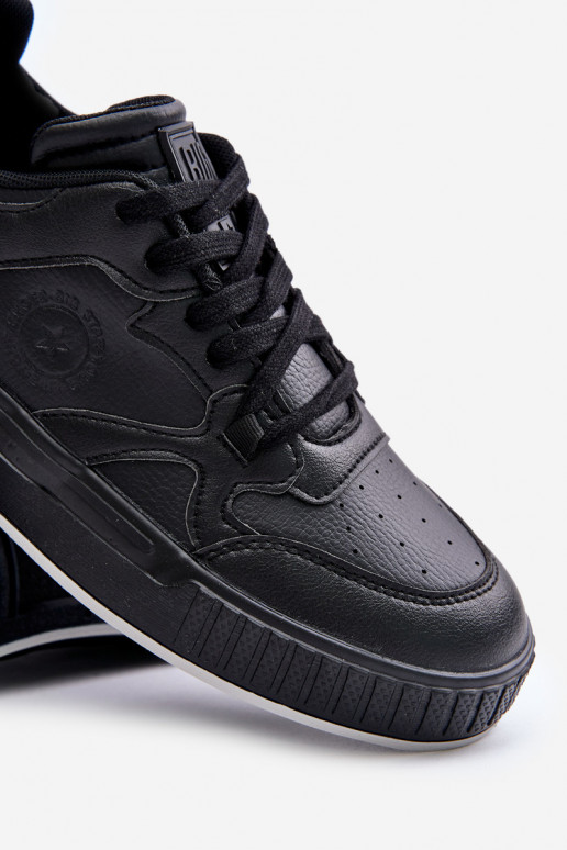 Chaussures modèle baskets pour hommes en cuir écologique Big Star OO174004 couleur noire Chaussures modèle baskets pour hommes en cuir écologique Big Star OO174004 couleur noire