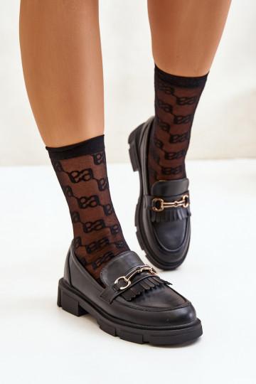 mocassins pour femmes avec des ornements Eko Peau couleur noire Tialorae