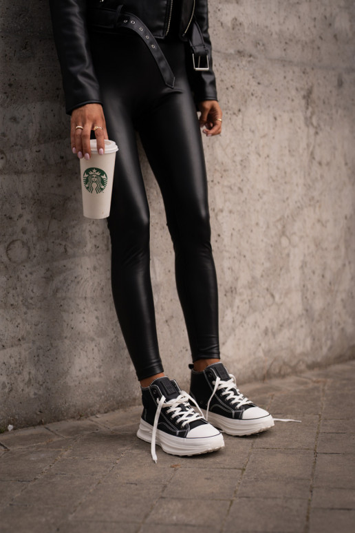 Chaussures de loisirs avec une plateforme Eko Peau Big Star OO274063 couleur noire