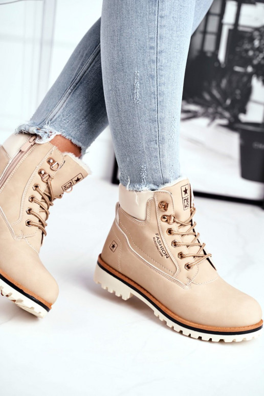 Chaussures femme modèle Timber avec chauffage à l intérieur beige Tiempo