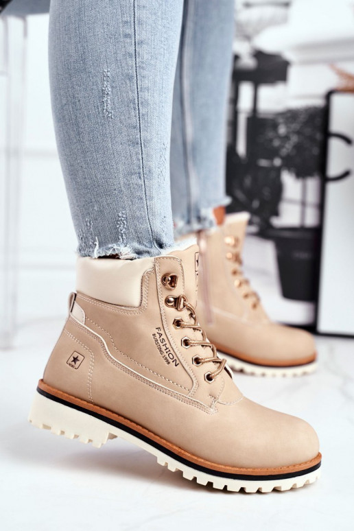 Chaussures femme modèle Timber avec chauffage à l intérieur beige Tiempo