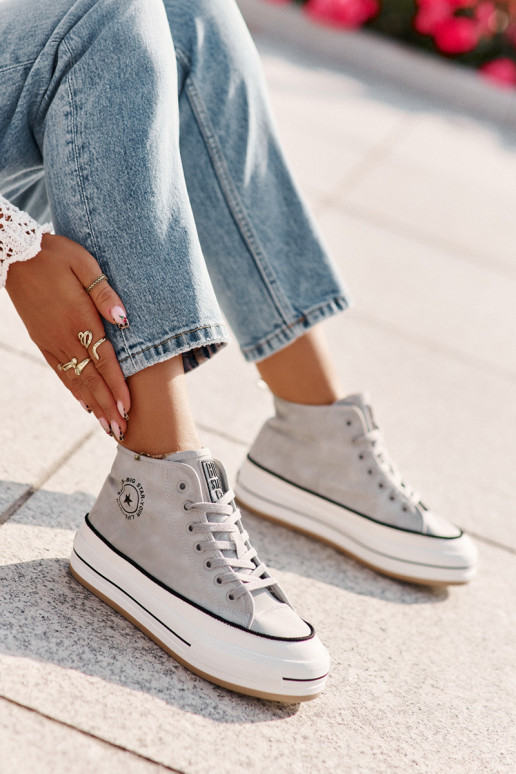 réchauffer Chaussures de loisirs avec une plateforme Eko Peau Big Star OO274069 couleur bleue