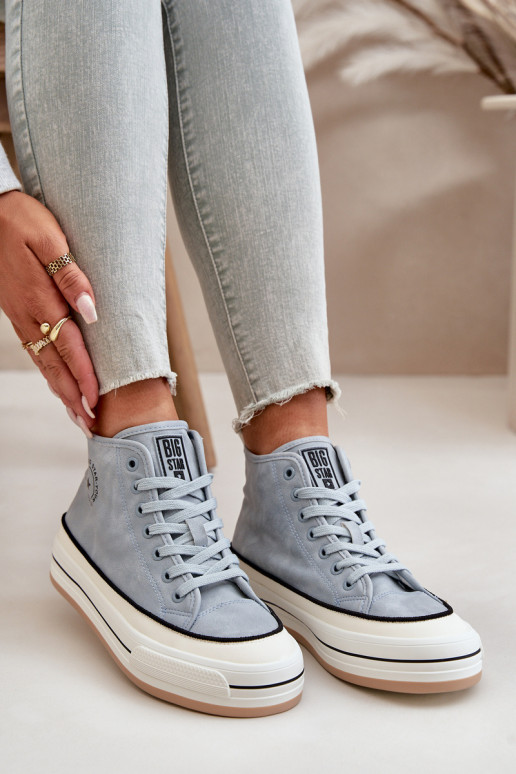 réchauffer Chaussures de loisirs avec une plateforme Eko Peau Big Star OO274069 couleur bleue