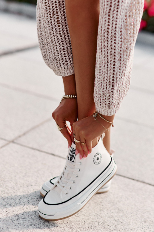 réchauffer Chaussures de loisirs avec une plateforme Eko Peau Big Star OO274061 couleur blanche