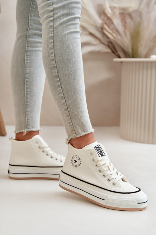 réchauffer Chaussures de loisirs avec une plateforme Eko Peau Big Star OO274061 couleur blanche