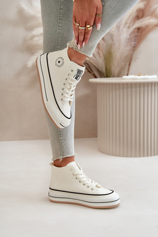 réchauffer Chaussures de loisirs avec une plateforme Eko Peau Big Star OO274061 couleur blanche