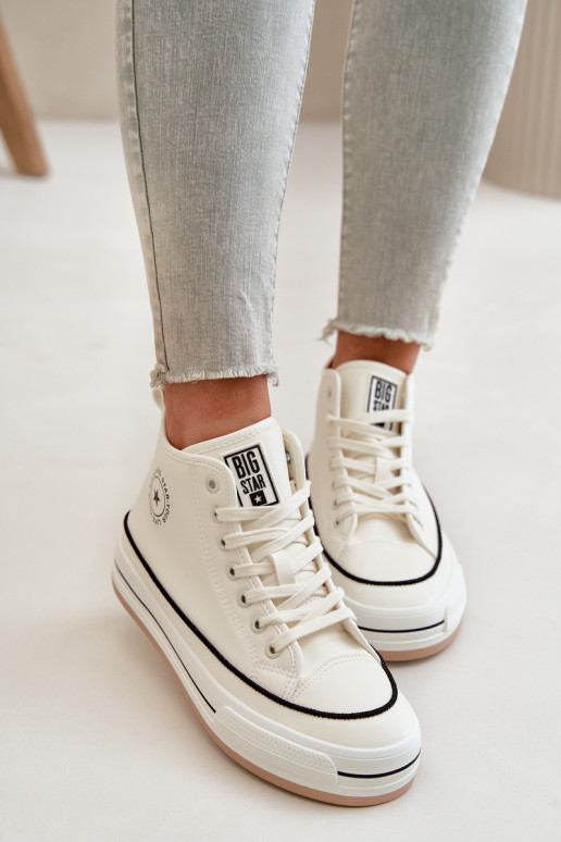 réchauffer Chaussures de loisirs avec une plateforme Eko Peau Big Star OO274061 couleur blanche