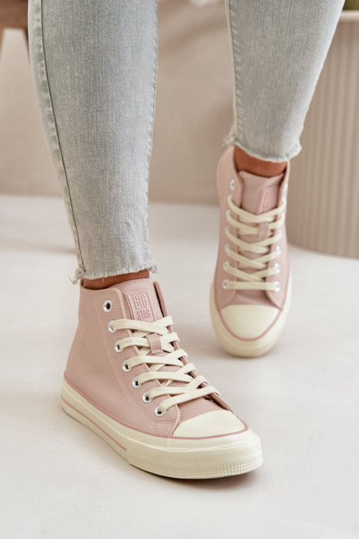 Chaussures de loisirs réchauffer en cuir écologique couleur rose Big Star OO274933 Chaussures de loisirs réchauffer en cuir écologique couleur rose Big Star OO274933