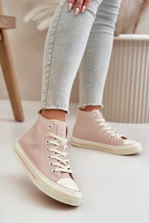 Chaussures de loisirs réchauffer en cuir écologique couleur rose Big Star OO274933 Chaussures de loisirs réchauffer en cuir écologique couleur rose Big Star OO274933