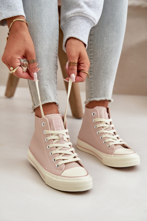 Chaussures de loisirs réchauffer en cuir écologique couleur rose Big Star OO274933 Chaussures de loisirs réchauffer en cuir écologique couleur rose Big Star OO274933