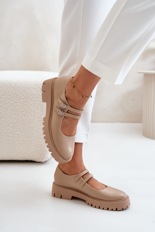 Féminin chaussures avec des bandes beige Rialuna