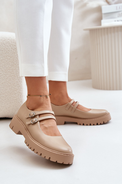 Féminin chaussures avec des bandes beige Rialuna