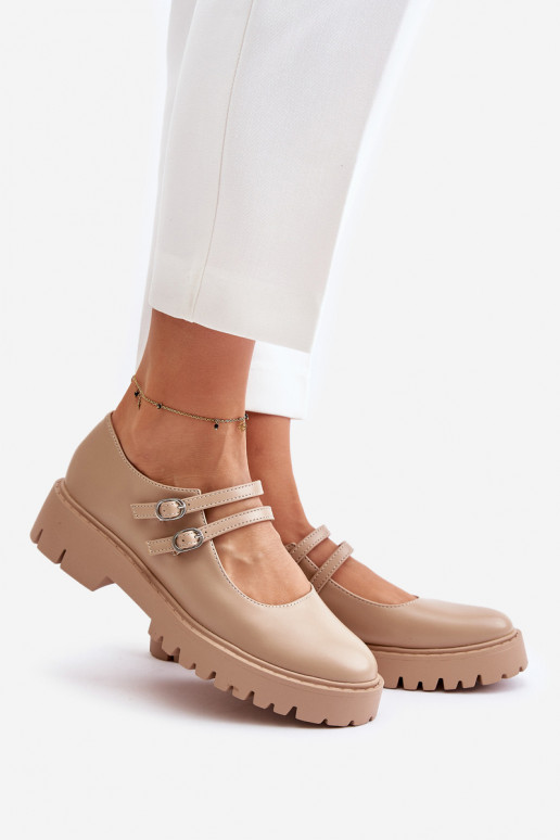 Féminin chaussures avec des bandes beige Rialuna