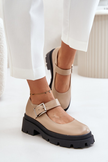 chaussures Féminin avec boucles beige Plikuria 2