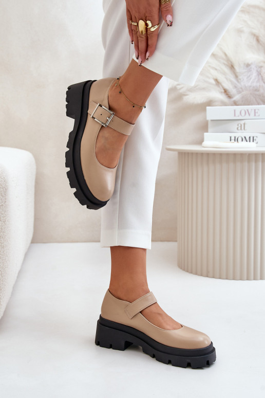 chaussures Féminin avec boucles beige Plikuria chaussures Féminin avec boucles beige Plikuria